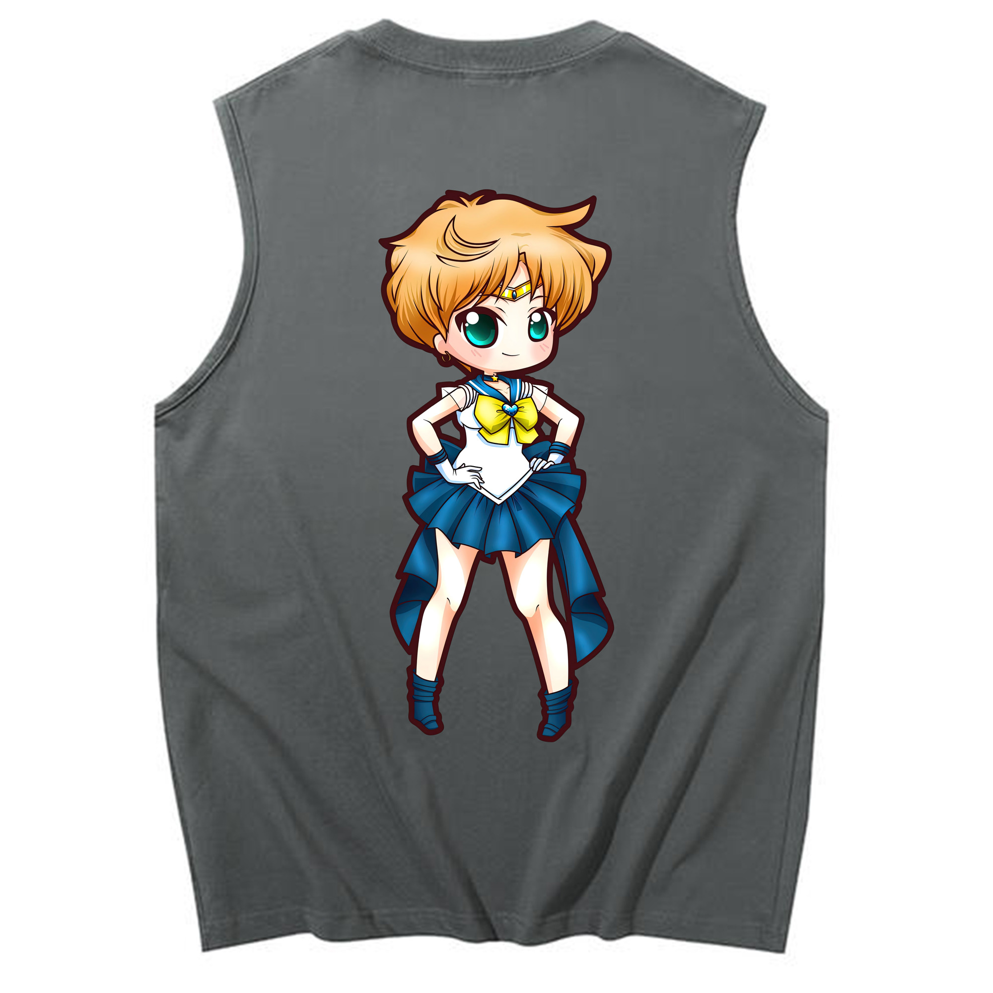 （画像用） 美少女戦士セーラームーン 天王はるか Sailor Moon Tenoh Haruka コットン100％タンクトップ（背面プリント）